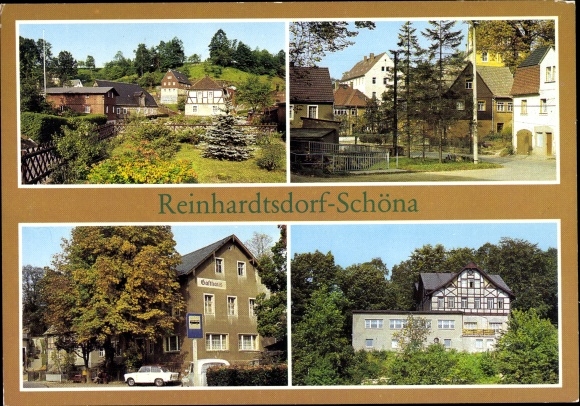 Ansichtkaart Reinhardtsdorf Schöna in Saksen, Gasthaus zur Hope, Hotel Wolfsberg