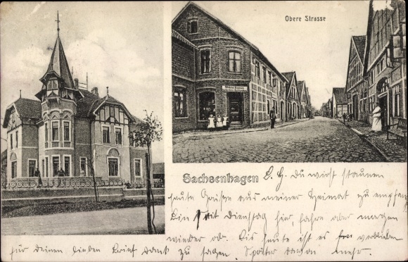Postcard Sachsenhagen in the Schaumburger Land, Obere Strasse, Villa