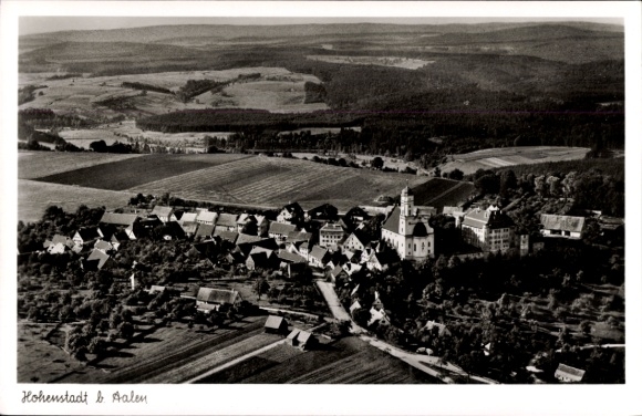 Postcard Hohenstadt in Württemberg, aerial photograph