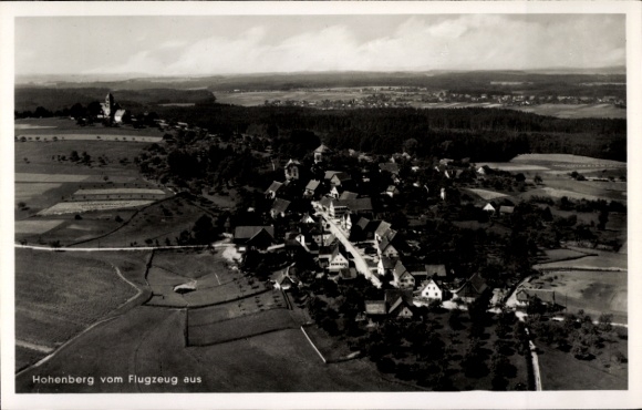 Postcard Hohenberg Germany, aerial photograph