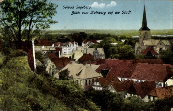 Postcard Bad Segeberg in Schleswig Holstein, city panorama from Kalkberg