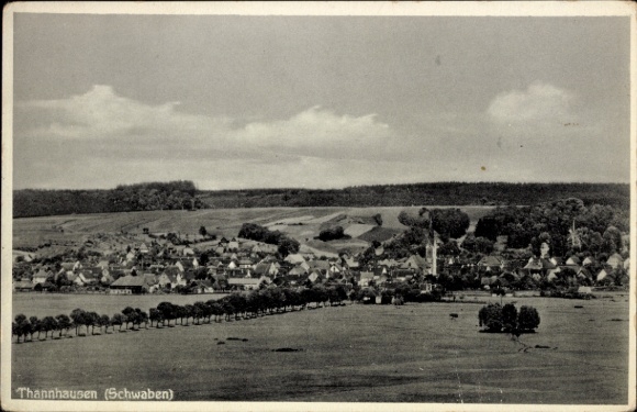 Postcard Thannhausen in Swabia, Panorama