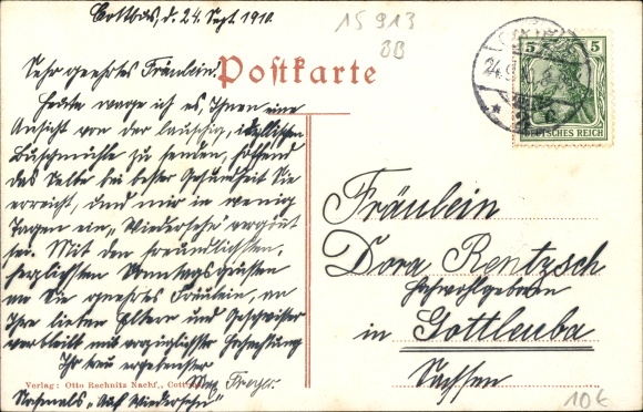 Postcard Straupitz in the Spreewald, Buschmühle, Spreewald barge, girl in traditional costume