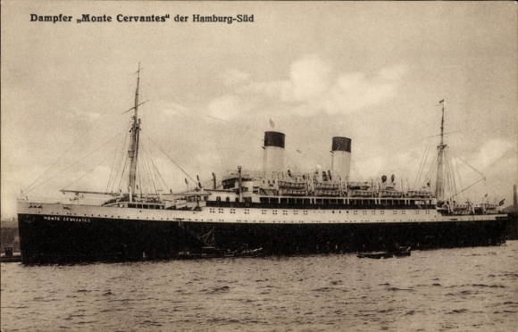 Ak HSDG-stoomboot MS Monte Cervantes