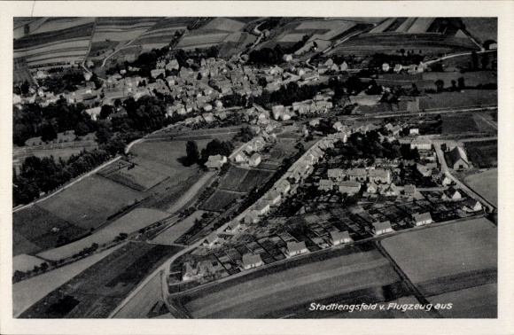 Postcard Stadtlengsfeld in the Rhön Thuringia, aerial photograph