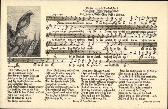 Song Postcard Soph, Hans, Erzgebirge dialect no. 5, The Rudtail