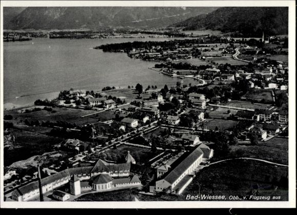 Postcard Bad Wiessee in Upper Bavaria, aerial photograph