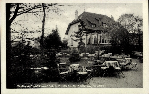 Ak Hamburg Eimsbüttel Lokstedt, Restaurant Waldeslust, Inh. Gustav Keller Ww., Garten