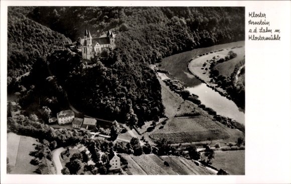 KP Obernhof an der Lahn, klasztor Arnstein, zdjęcie lotnicze