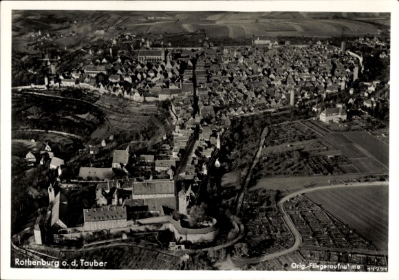 Postcard Rothenburg ob der Tauber Middle Franconia, aerial photograph