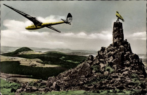 Postcard Gersfeld in the Rhön Hessen, Wasserkuppe, aviator memorial