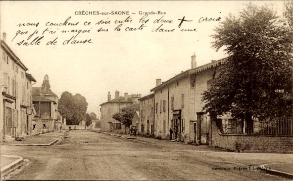 Ak Creches sur Saone Saône et Loire, Grande Rue