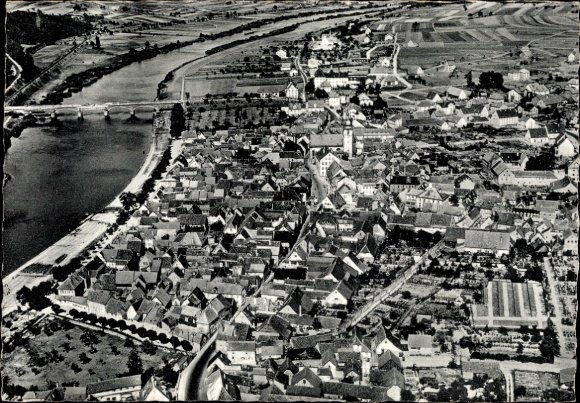 Postcard Marktheidenfeld in the Spessart Lower Franconia, general view, aerial photo