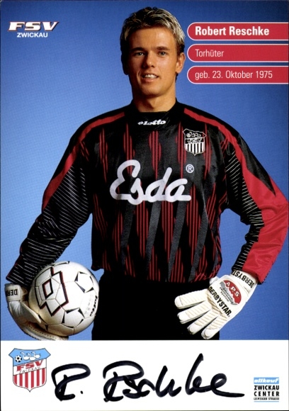 Autogrammkarte Fußballer Robert Reschke, FSV Zwickau, Autogramm
