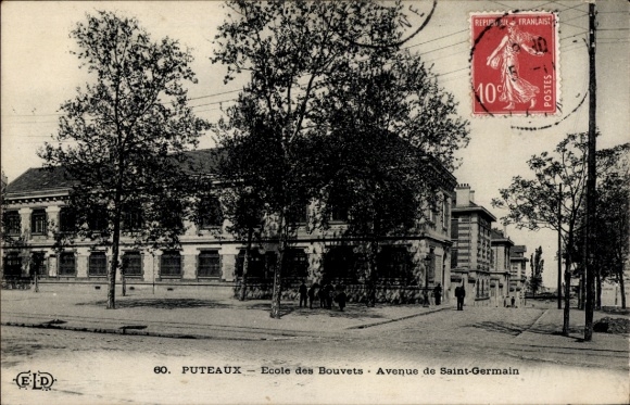 Ak Puteaux Hauts de Seine, Ecole des Bouvets, Avenue de Saint-Germain