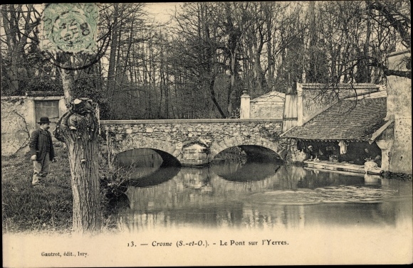 Ak Crosne Essonne, Le Pont sur l&#39;Yerres