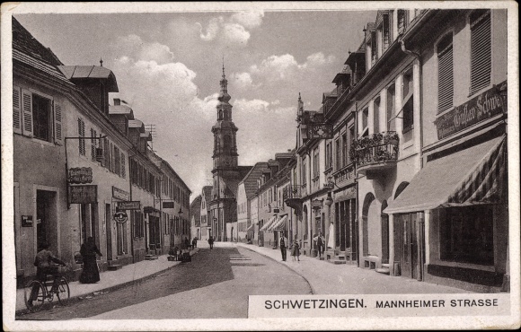 Postcard Schwetzingen in Baden, Mannheimer Strasse