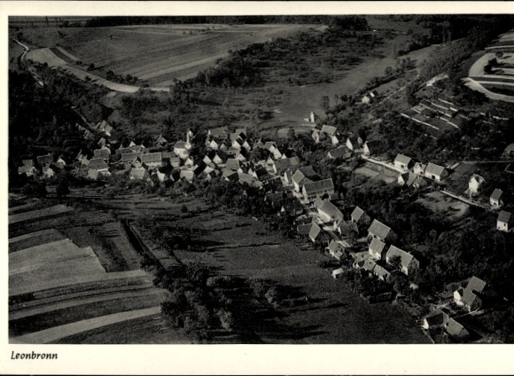 Postcard Leonbronn Zaberfeld in Baden Württemberg, aerial photograph