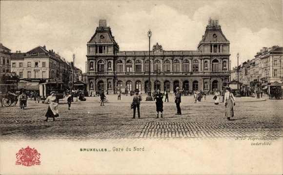 Postcard Bruxelles Brussels, North Station