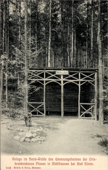 Postcard Mühlhausen Bad Elster Vogtland, facility in the Heim-Walde of the convalescent home of the OrtsKK Plauen