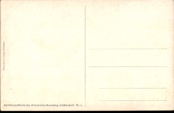 Artist Postcard Heinke, Theophil, Dresden, view of the Borsberg summit, field workers