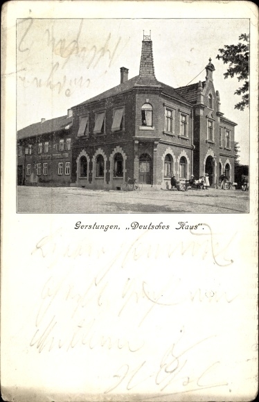 Postcard Gerstungen in Thuringia, Inn Deutsches Haus, exterior view