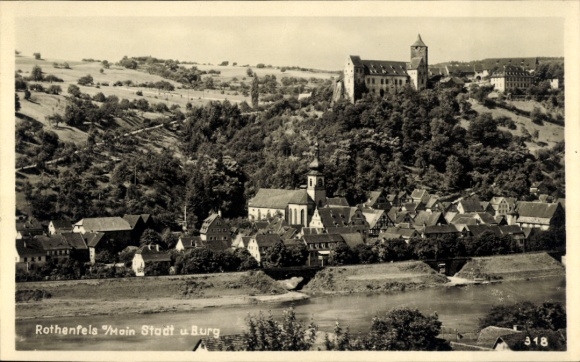 Postcard Rothenfels am Main Lower Franconia, castle, general view