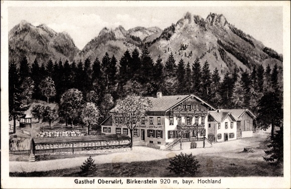 Artist PC Birkenstein Fischbachau in Upper Bavaria, Gasthof Oberwirt, owner H. Wagner