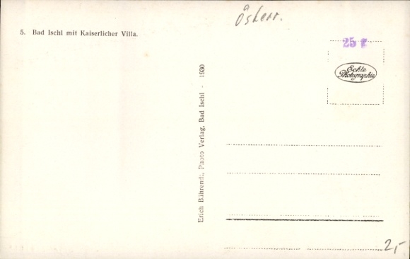 Postcard Bad Ischl Upper Austria, Panorama with Imperial Villa
