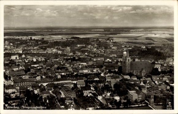 Ak Jüterbog in Brandenburg, Fliegeraufnahme