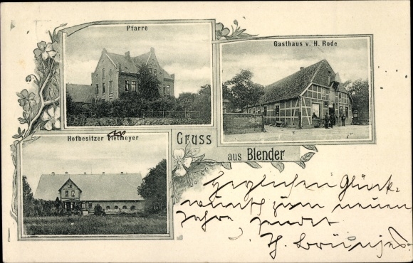 Postcard Blender in Lower Saxony, inn, parish, farm