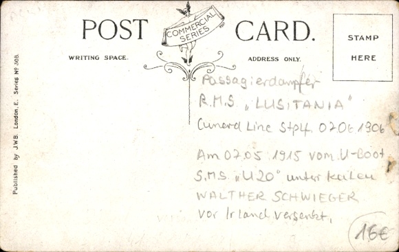 Ak passagiersstoomboot RMS Lusitania, Cunard Line