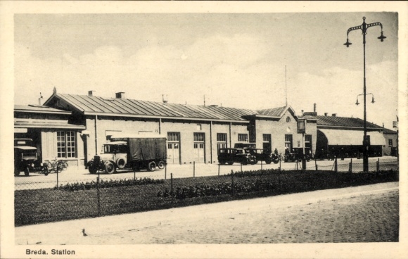 Ak Breda Noord-Brabant Nederland, Station