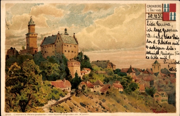 Künstler Ak Kronberg im Taunus, Panorama