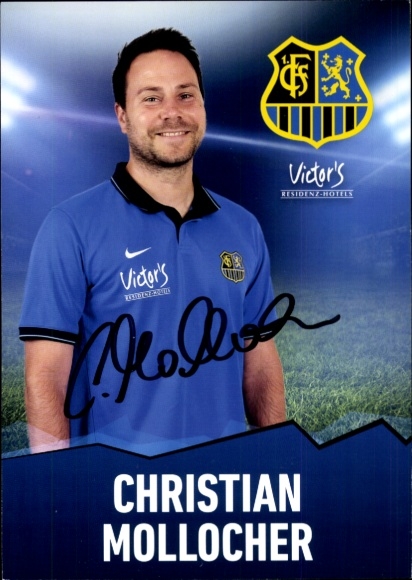 Autograph card footballer Christian Mollocher, 1. FC Saarbrücken, autograph