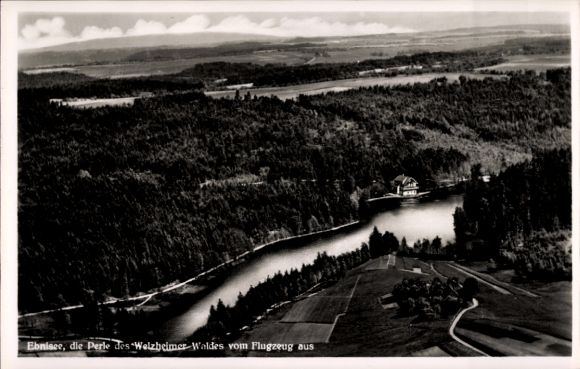 Ak Ebni Kaisersbach in Baden Württemberg, Ebnisee, Fliegeraufnahme