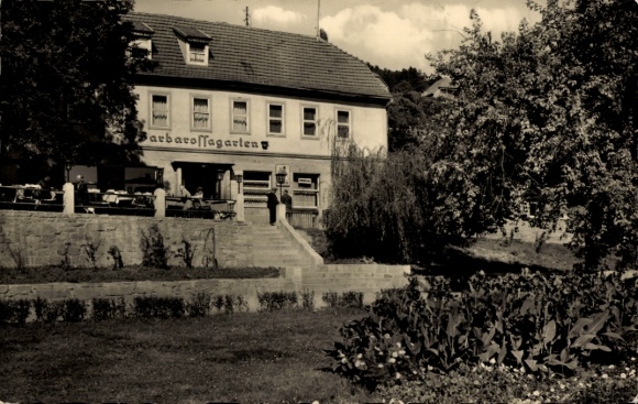 Ak Bad Frankenhausen am Kyffhäuser Thüringen, Gaststätte Barbarossagarten