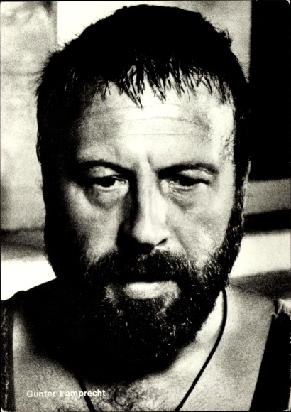 Postcard actor Günter Lamprecht, portrait, autograph