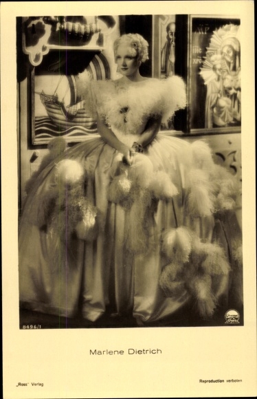 Aktorka Ak Marlene Dietrich, portret, Ross Verlag nr 8496/1