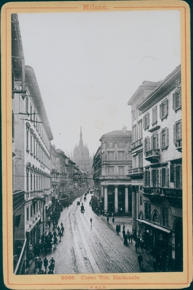 Kabinetfoto Milano Milan Lombardia, uit 1864, Corso Vittorio Emanuele