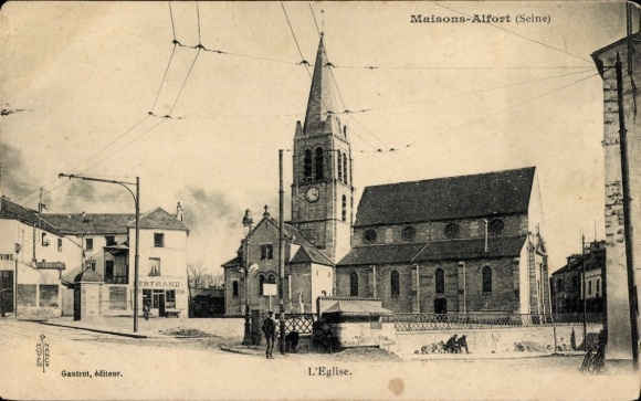 Postcard Maisons Alfort Val de Marne, church