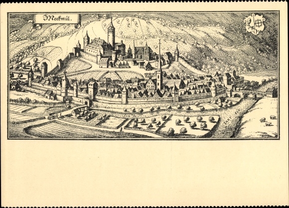 Künstler Ak Merian, Möckmühl in Württemberg, Gesamtansicht