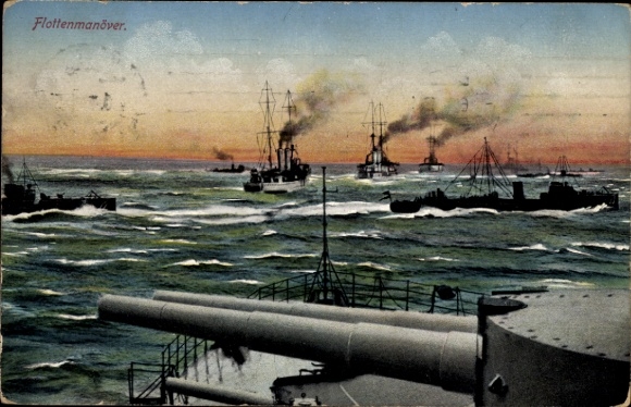 Postcard Flottenmanöver