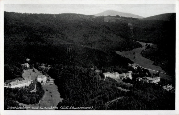 Postcard Kandern in the Black Forest Baden, aerial photograph, Friedrichs- and Luisenheim