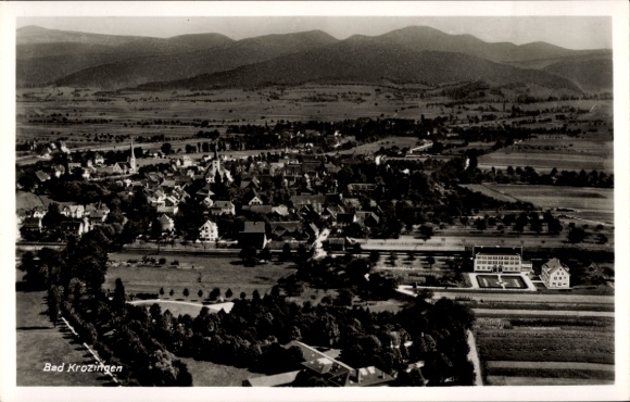 Postcard Bad Krozingen in Breisgau Black Forest, aerial photograph