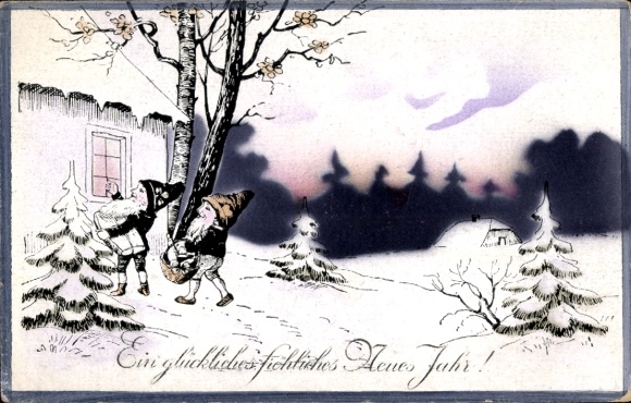 Happy New Year, dwarves at the window