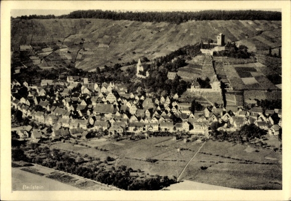 Postcard Beilstein in Württemberg, aerial photograph