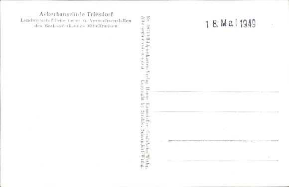 Postcard Triesdorf Weidenbach in Middle Franconia, aerial photograph, agricultural school