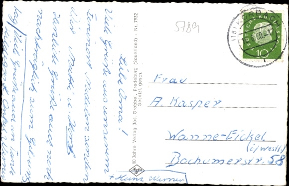 Postcard Medelon Medebach in the Sauerland, panorama of the place, church, partial views