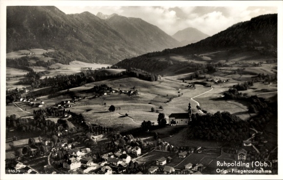 Postcard Ruhpolding in Upper Bavaria, aerial photograph